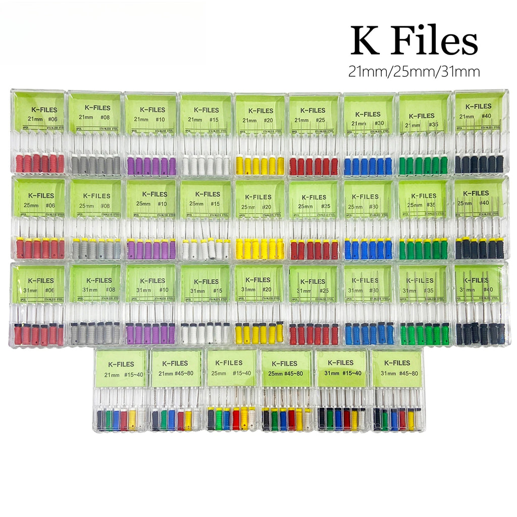 Dental Tools Root Cannal Endo K File 21mm 25mm 31mm Stainless Steel Endodontic Instruments Dentist Dentistry Odontologia