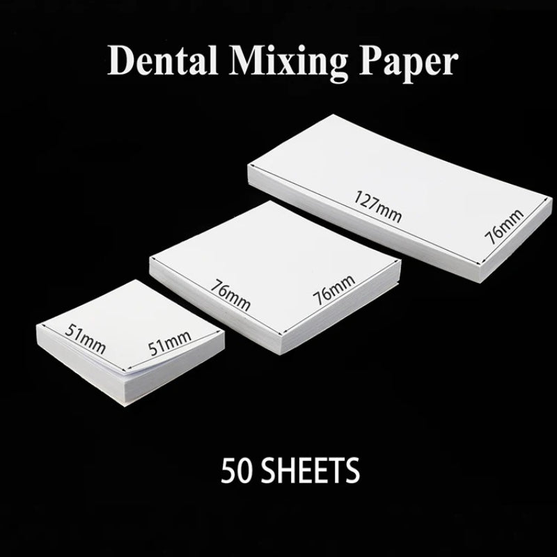 50Sheets/Pack Dental Disposable Mixing Paper Denture Laboratory Dentistry Tools Cement Powder Pad Dentist Material L/M/S
