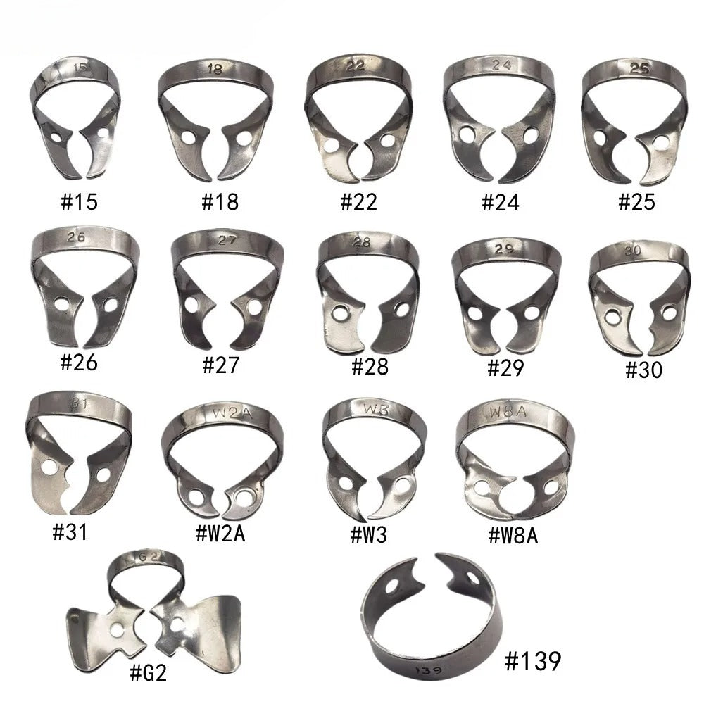 1Pc Dental Rubber Dam Clamps Endodontic Restorative Barrier Clips Stainless Steel Frame Holder for Molar Teeth Dentist Material