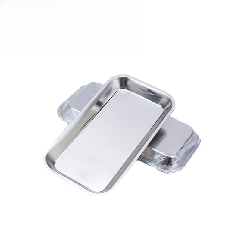 1/2pcs Dental Stainless Steel Tray Cosmetic Storage Tray Plate Medical Tool Nail Tattoo Dental Medical Device Supplies Tray Dish