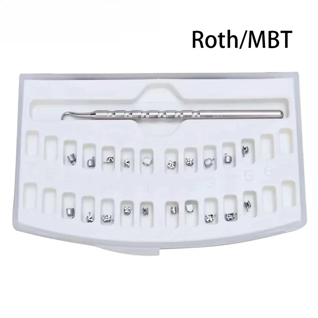 20Pcs/Box Dental Orthodontic Bracket Braces Passive Self-Ligating Metal Roth MBT 0.022" 3 /3 4 5Hooks with Tool Dentist Material