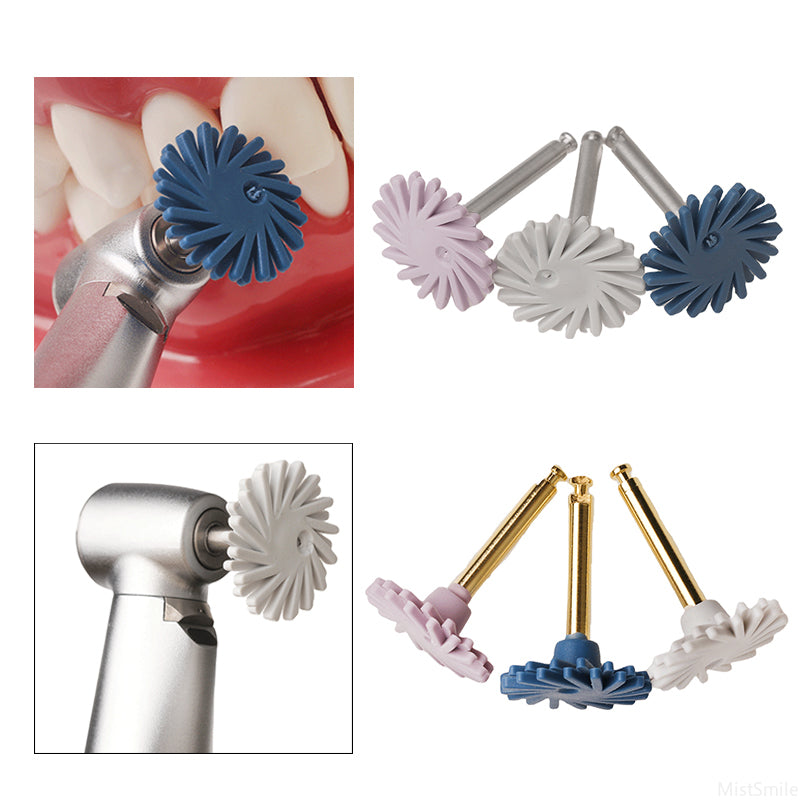 6Pcs/Set Dental Rubber Polisher Composite Resin Polishing Discs Diamond System Burs RA Dentistry Polish Wheel Spiral Flex Tools