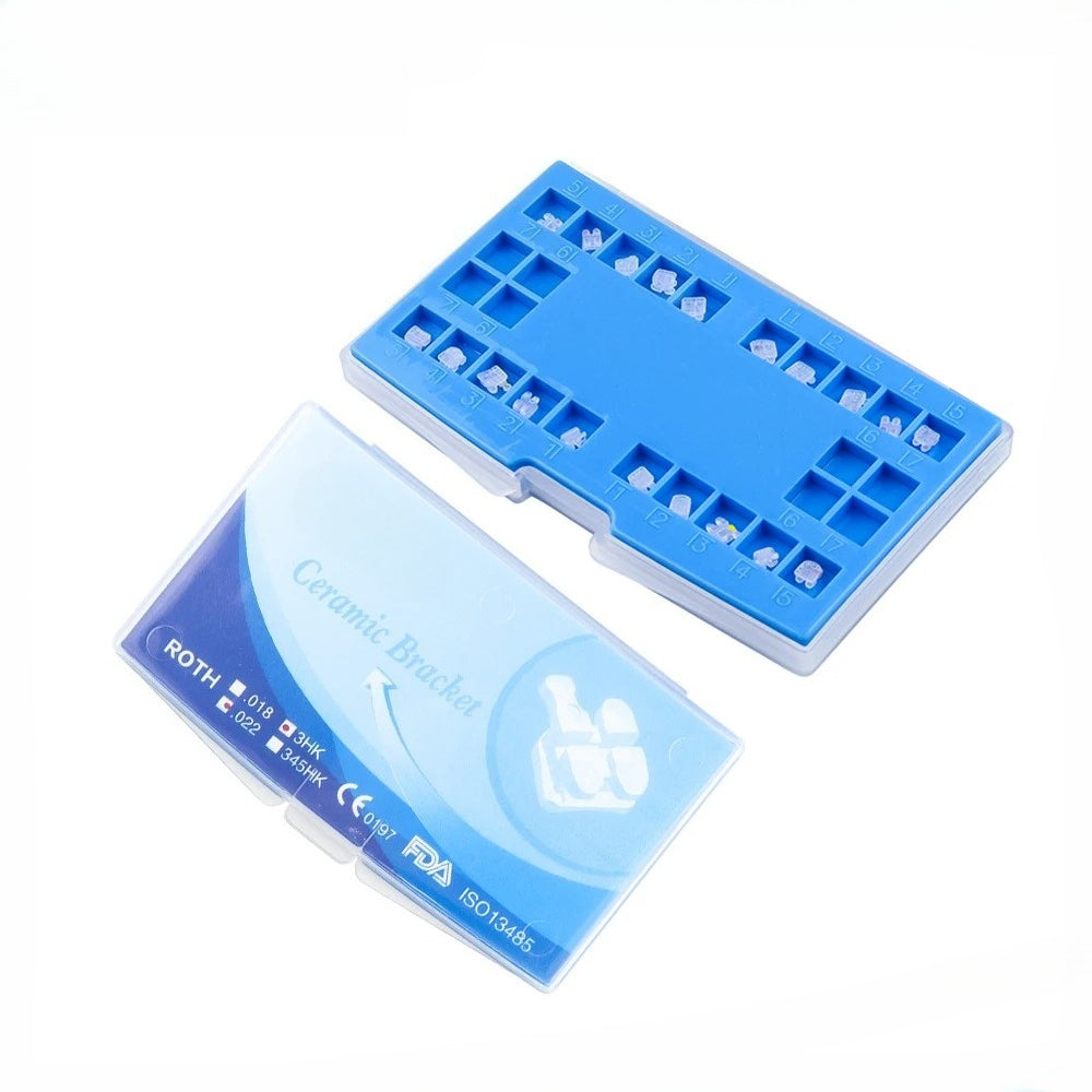 VVDental Dental Orthodontic Ceramic Brackets Roth MBT 345 Hooks Monoblock for Braces Teeth Alignment Material for Dentistry