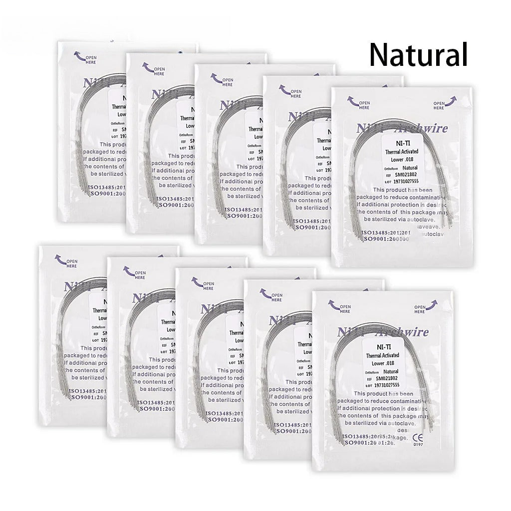 10 Pcs /1Pack Dental Orthodontic Niti Archwires Natural Form Super Elastic Round Rectangular Arch Wires for Braces Dentist Accessories