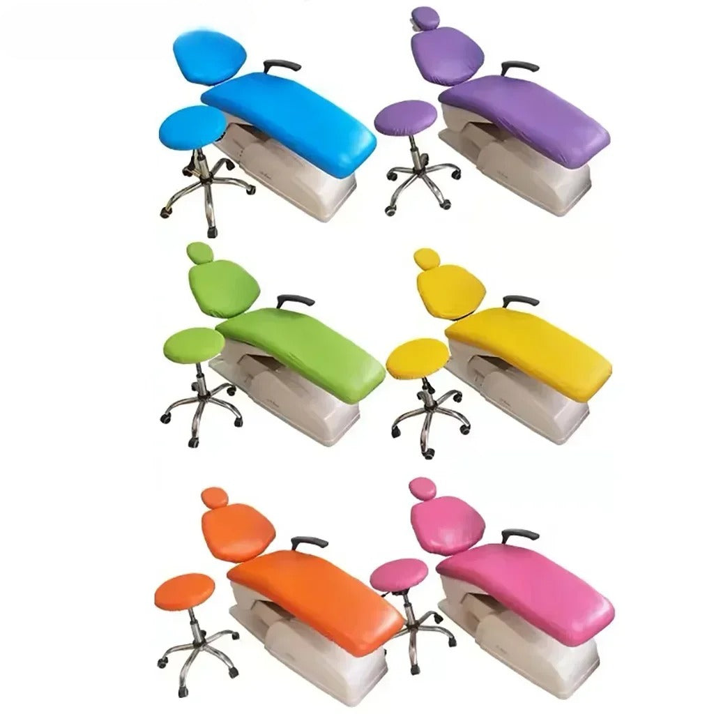 4Pcs/Set  Dental PU Leather Unit Dental Chair Seat Cover Chair Cover Elastic Waterproof Thicken Protective Case Protector