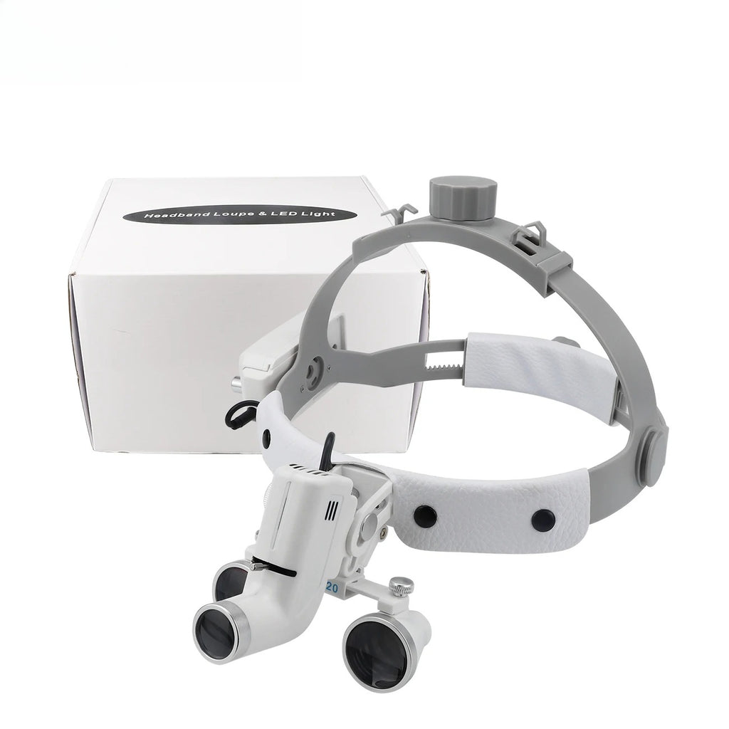 2.5X/3.5X  Dental LED Light Lamp Binocular Loupes Brightness Spot Adjustable Dental Lab 5W Headlamp For Surgical Headlight