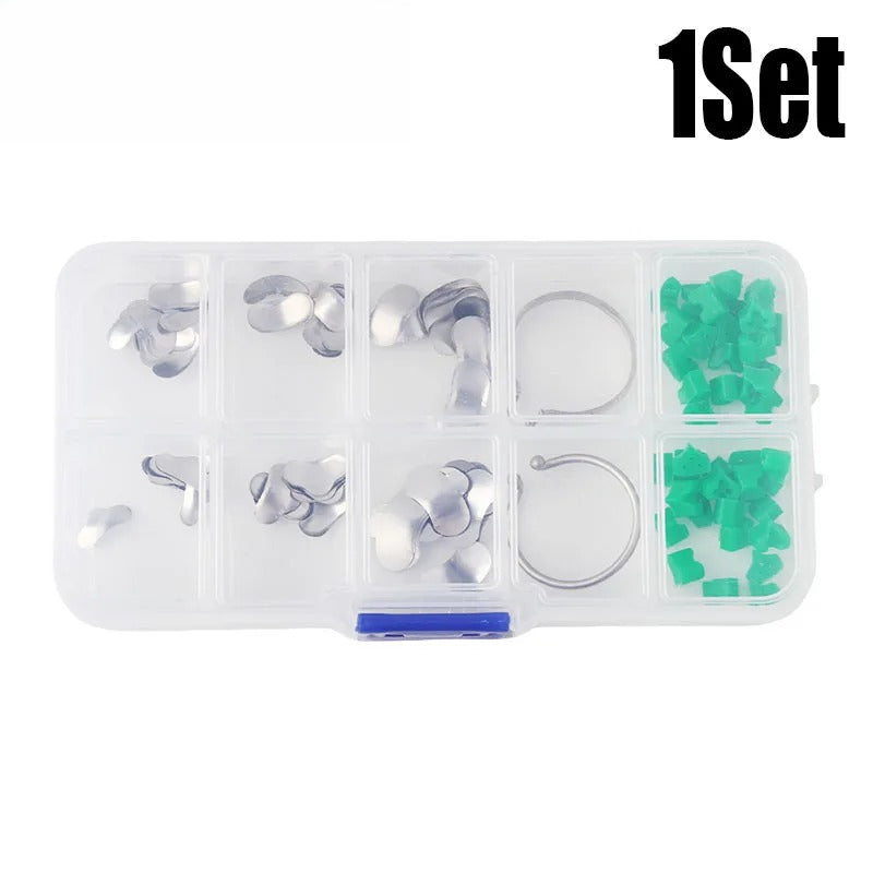 Dental Matrix Sectional Contoured Matrices Band Ring Kit Metal Clamp Clip Silicone Wedges Dentistry Matrix Materials Accessories