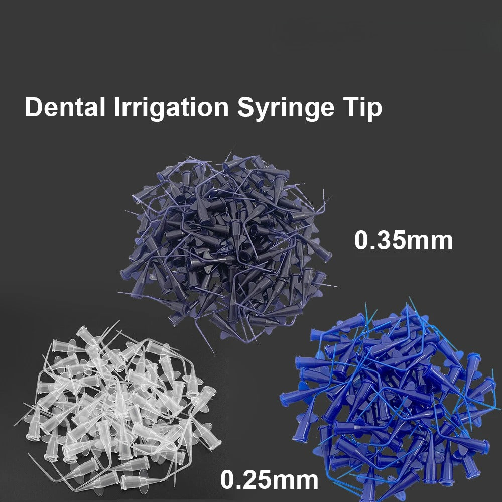 50pcs/bag 0.25/0.35mm Dental Irrigation Syringe Tip Calcium Hydroxide Delivery Needle Tips PVC Dentistry Lab Materials