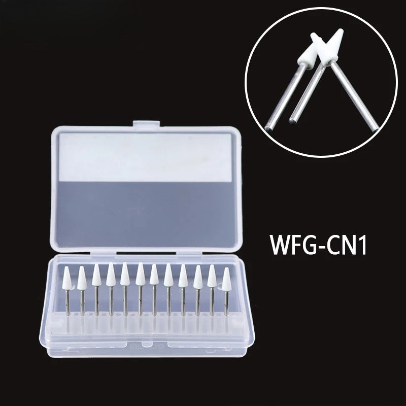 Dental Polishing White Stone Burs Cone/Flame/Round Shape Abrasion Bur Fit For High Speed Handpiece 1.6mm Dentistry Material