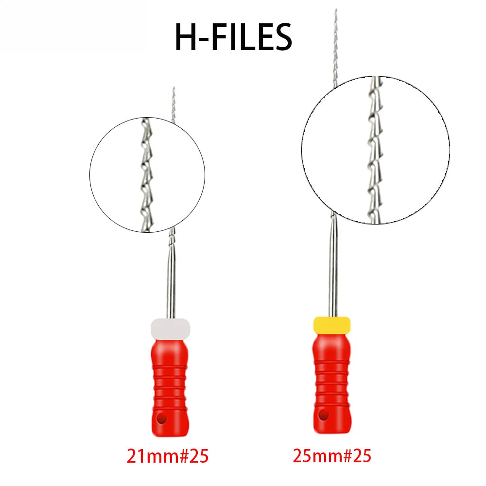 6Pcs/Box Dental Hand Use H Files Stainless Steel Endodontic Root Canal Files