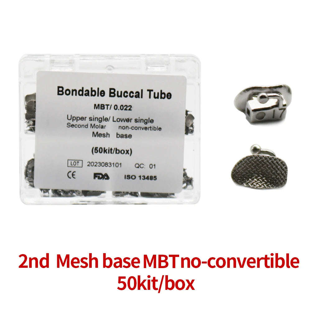 20/50Kits 80/200Pcs Mesh Base 0.022 1St /2nd Orthodontics Roth/MBT Convertible/ Non-Convertible Buccal Tube