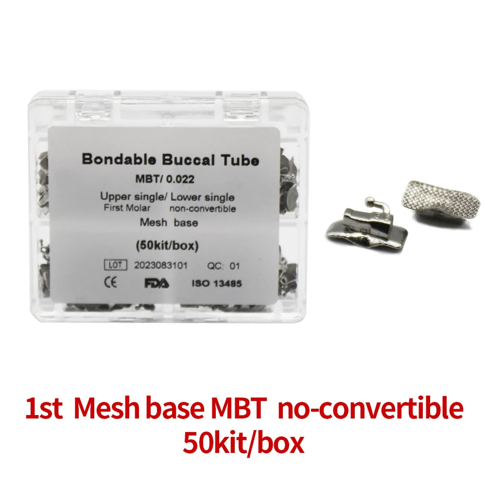 20/50Kits 80/200Pcs Mesh Base 0.022 1St /2nd Orthodontics Roth/MBT Convertible/ Non-Convertible Buccal Tube
