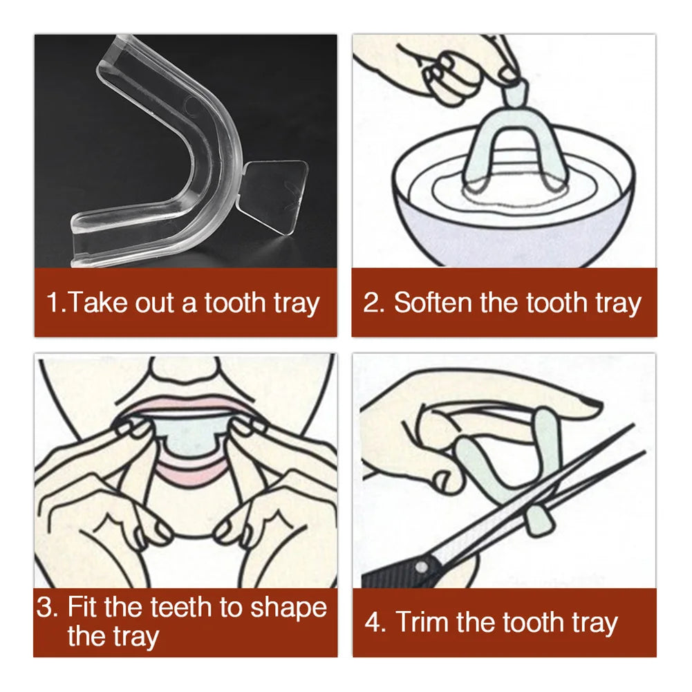 4-8PCS Anti Snoring Bruxism Sleeping Mouth Guard Tray Stop Teeth Grinding Sleep Aid Night Guard Gum Shield Mouth Health Care