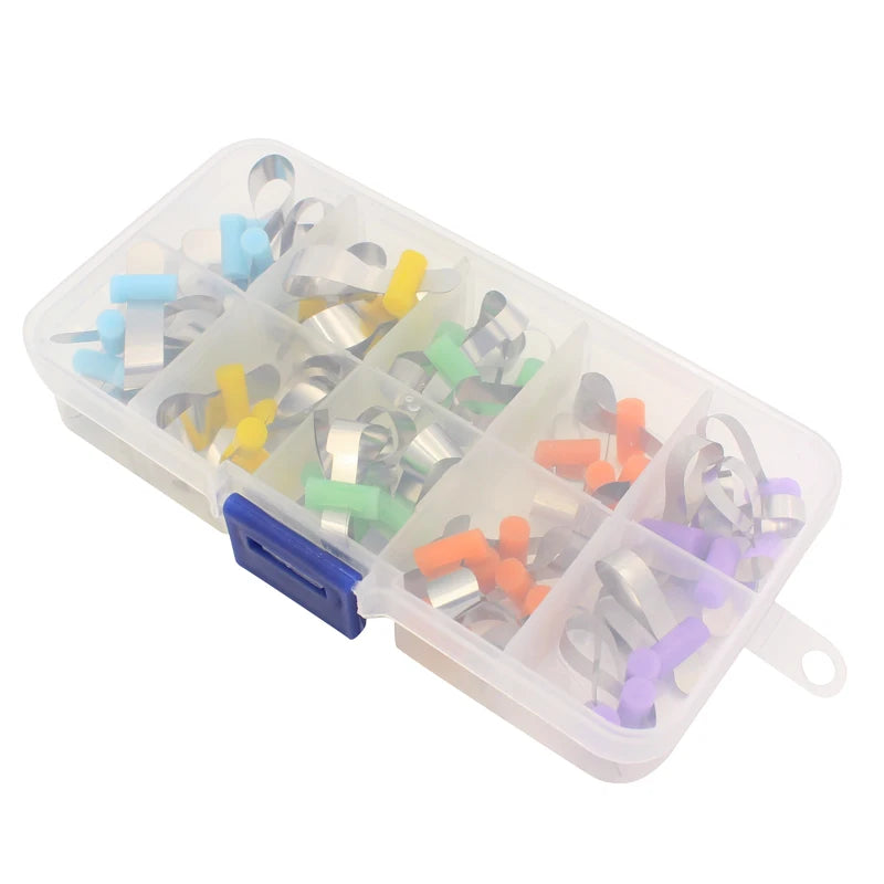 Dental20/50pcs Dental Forming Sheet Orthodontic Sectional Contoured Metal Matrice Dentistry Matrix Bands Retainerless Automatrix