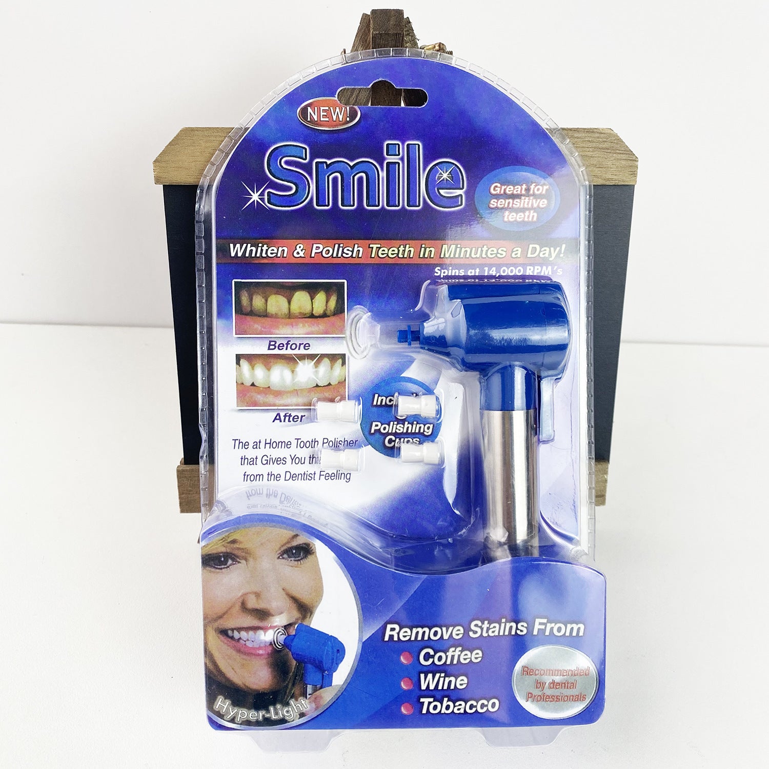 Dental Tooth Polishing Whitening Polisher Blue Color Oral Cleaning Powered Electric Teeth Whitener Stain Remover Fast Rotary