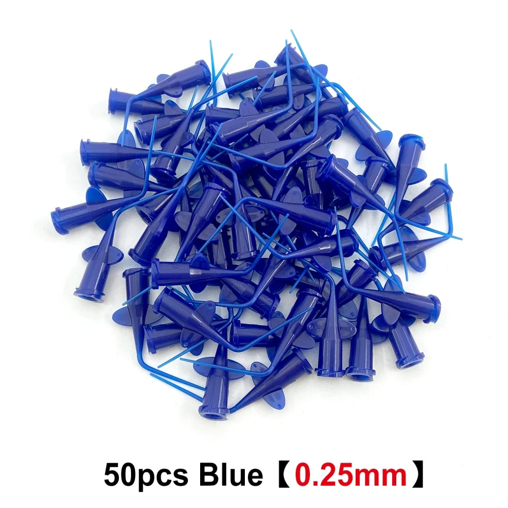50pcs/bag 0.25/0.35mm Dental Irrigation Syringe Tip Calcium Hydroxide Delivery Needle Tips PVC Dentistry Lab Materials