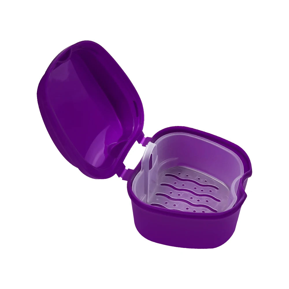 False Teeth Case Dental Retainer Denture Bath Box Mouth Guard Orthodontic Cleaning Artificial Tooth Holder Oral Hygiene Supplies