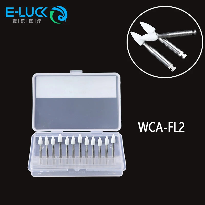 Dental Polishing White Stone Burs Cone/Flame/Round Shape Abrasion Bur Fit For High Speed Handpiece 1.6mm Dentistry Material