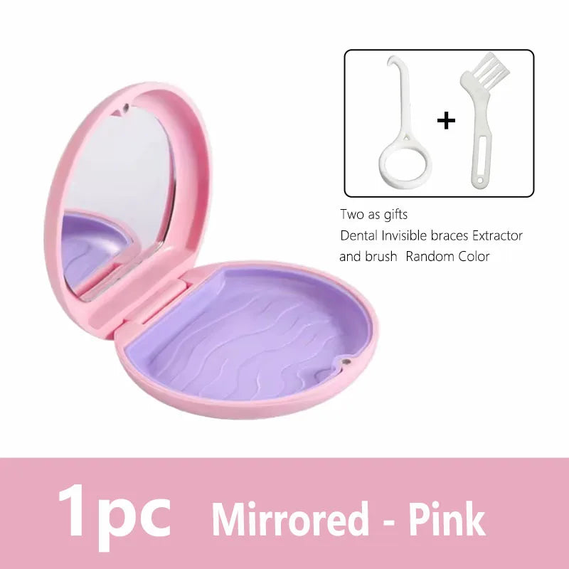 Oral Mouth Guard Aligner Braces Orthodontics Container Retainer Box Portable Travel False Denture Boxes Circular Magnetic Box