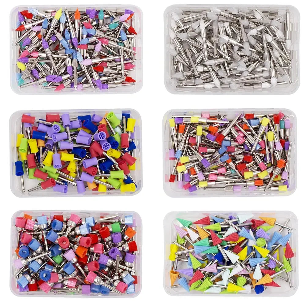 100pcs Dental Lab Nylon Latch Small Flat Polishing Polisher Prophylaxis Brushes Disposable Dental Care Brush Head