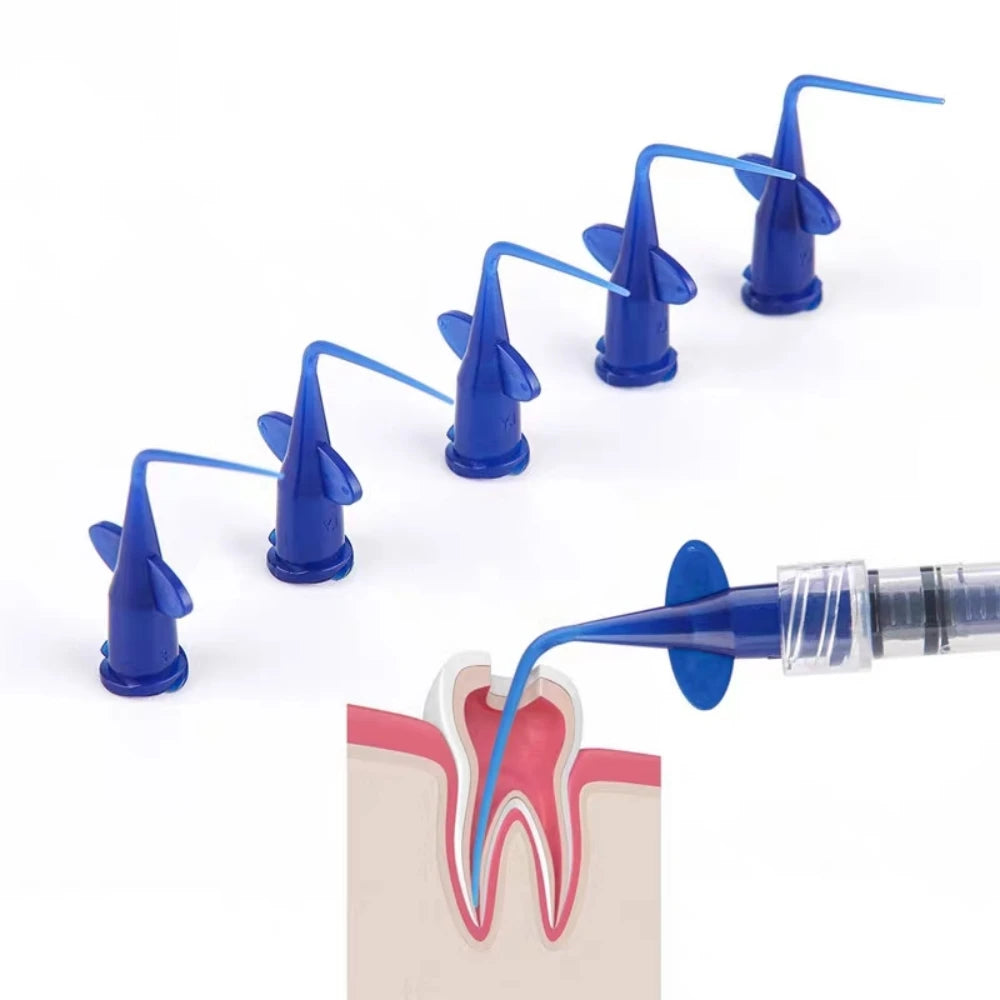 50pcs/bag 0.25/0.35mm Dental Irrigation Syringe Tip Calcium Hydroxide Delivery Needle Tips PVC Dentistry Lab Materials