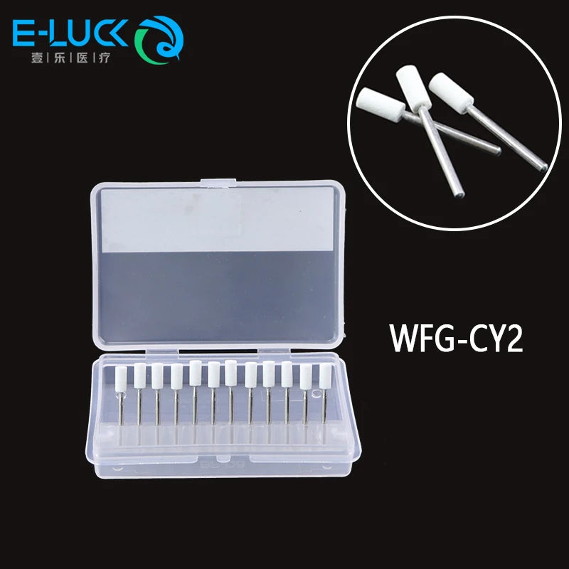 Dental Polishing White Stone Burs Cone/Flame/Round Shape Abrasion Bur Fit For High Speed Handpiece 1.6mm Dentistry Material