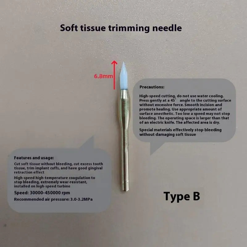 1Pcs Dental Soft Trimmer Burs Implant Surgical Ceramic Soft Tissue Gingiva Dentistry Surgical Tool