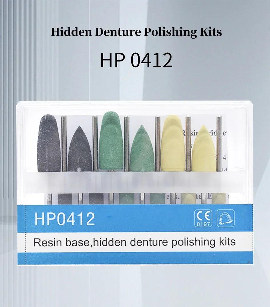 12pcs/SET Dental Resin Base Hidden Denture Polishing Kits for Low Speed Contra Angle Handpiece Dentistry Tools HP0412