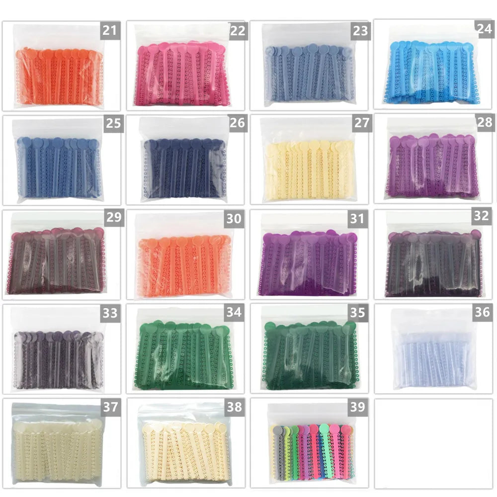40Sticks=1040PCS Dental Orthodontic Elastic Ligature Ties Bands Ring for teeth Braces Dentist Ligating Gun Placer Tool Ortho