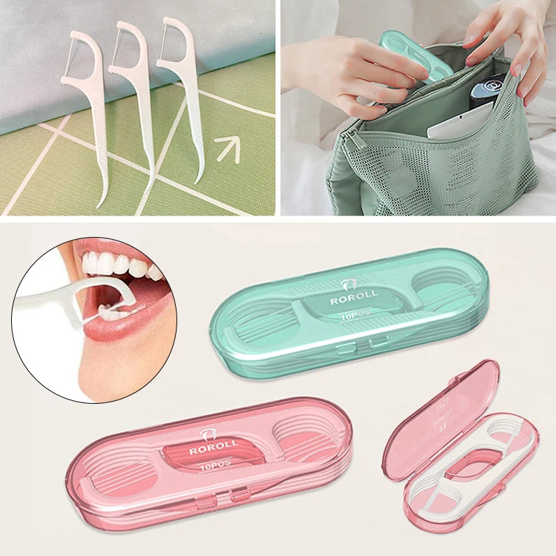 1 Box Portable Floss Toothpick Box Toothpick Floss Storage Box Floss Toothpick Set Teeth Cleaner With Storage Tube Gift
