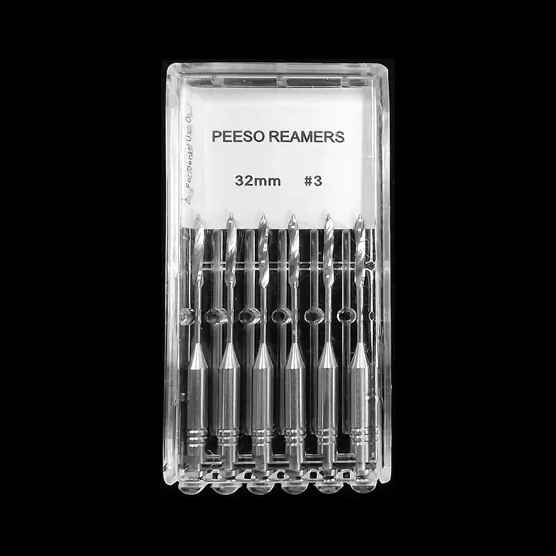 6Pcs/Pack Dental Endodontic Peeso Reamer Gates Drill Glidden Rotary 28mm 32mm Engine Use Stainless Steel Endo Files #1-6 Dentist