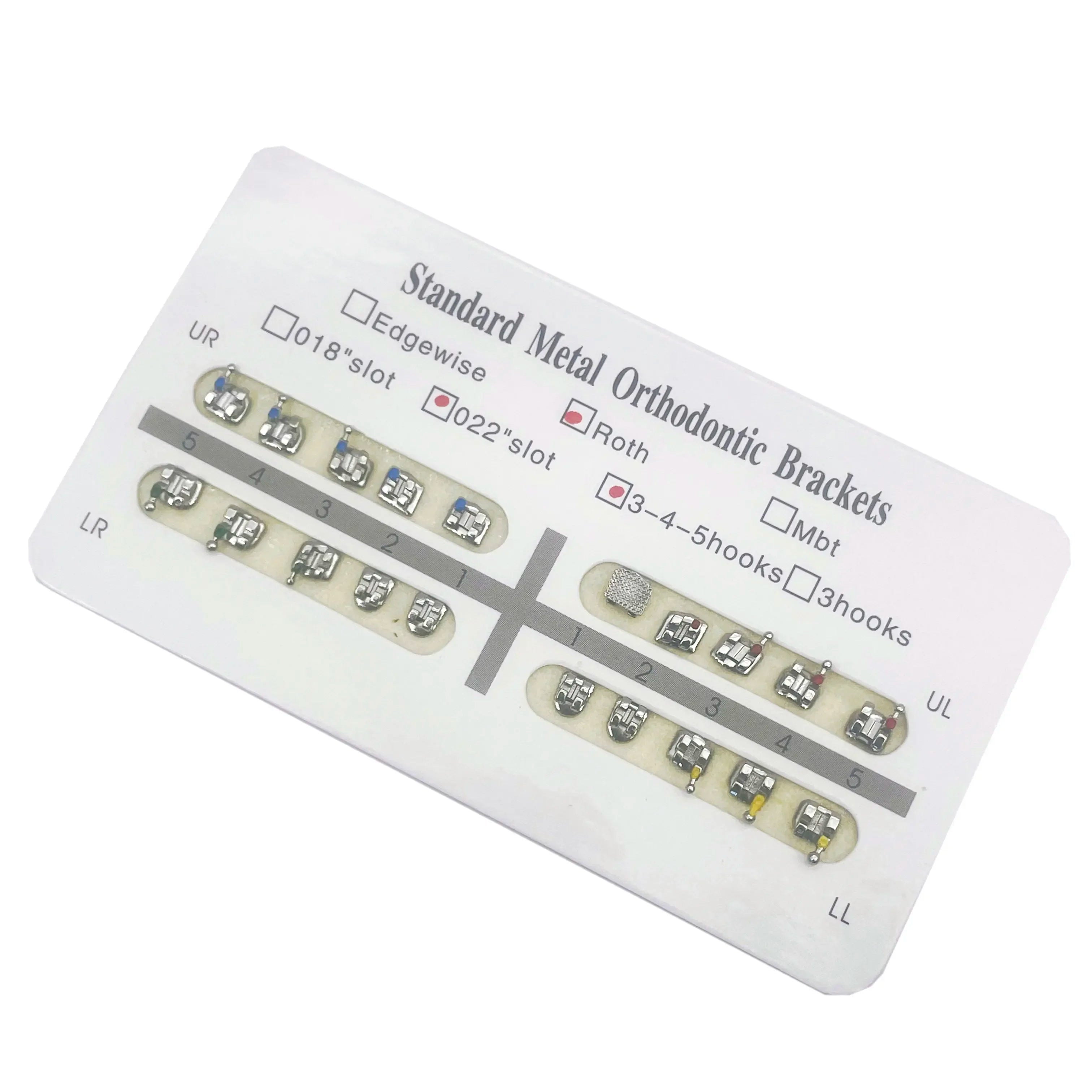 Dental Orthodontic Metal Braces Bracket Mini Roth/MBT/Edgewise 022 Hooks 345 Dental Bracket Dentist Product