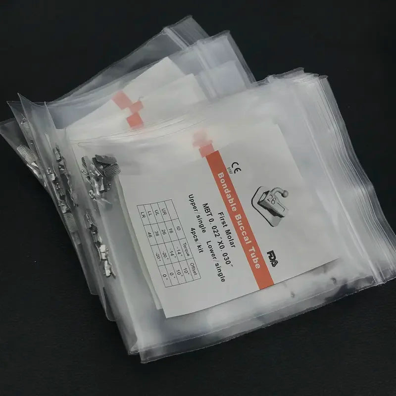 10 Bags Dental Bondable Buccal Tube Mesh Base Tubes Roth/MBT/Edgewise 0.022 Orthodontic Materials