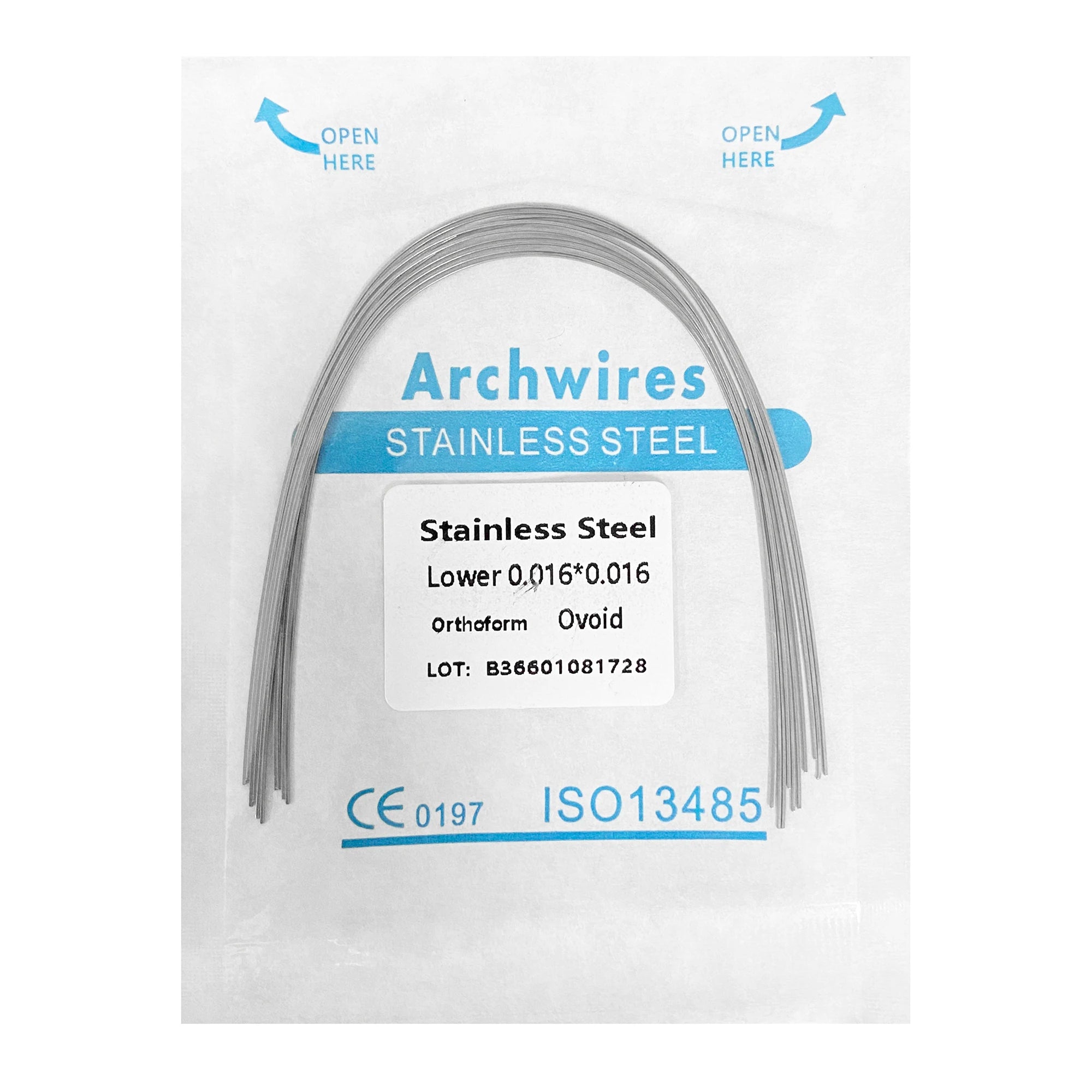 10pcs/bag Dental Orthodontic ArchWire Ti-Mo Alloy Archwire Natural Rect Upper Lower TMABeta Titanium Molybdenum Dentist Material