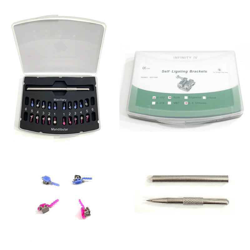 1Pack Orthodontic Self Ligating Bracket Mesh base Roth New Design With Tool