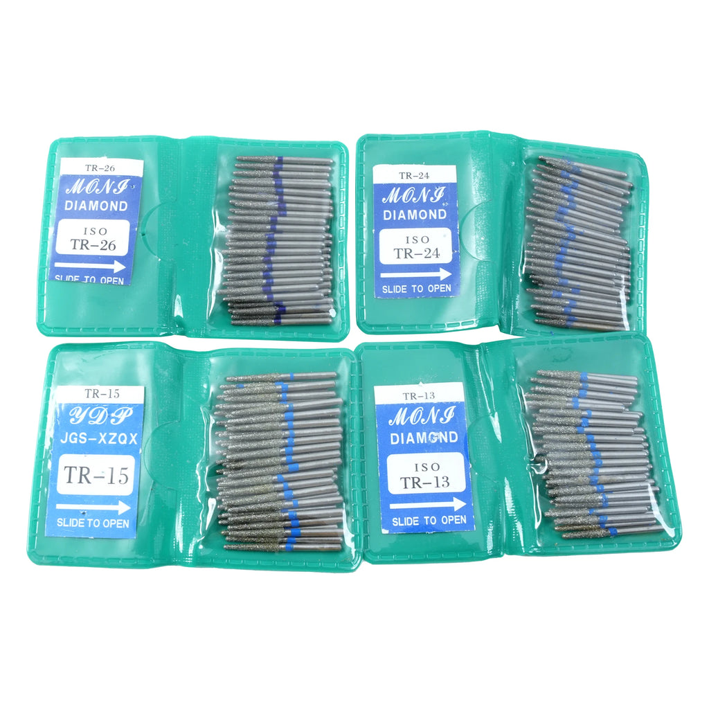 50Pcs/Bag Dental Diamond High Speed Burs for Polishing Smoothing 1.6MM High Quality Polishing Drill Dental Tools Odontología