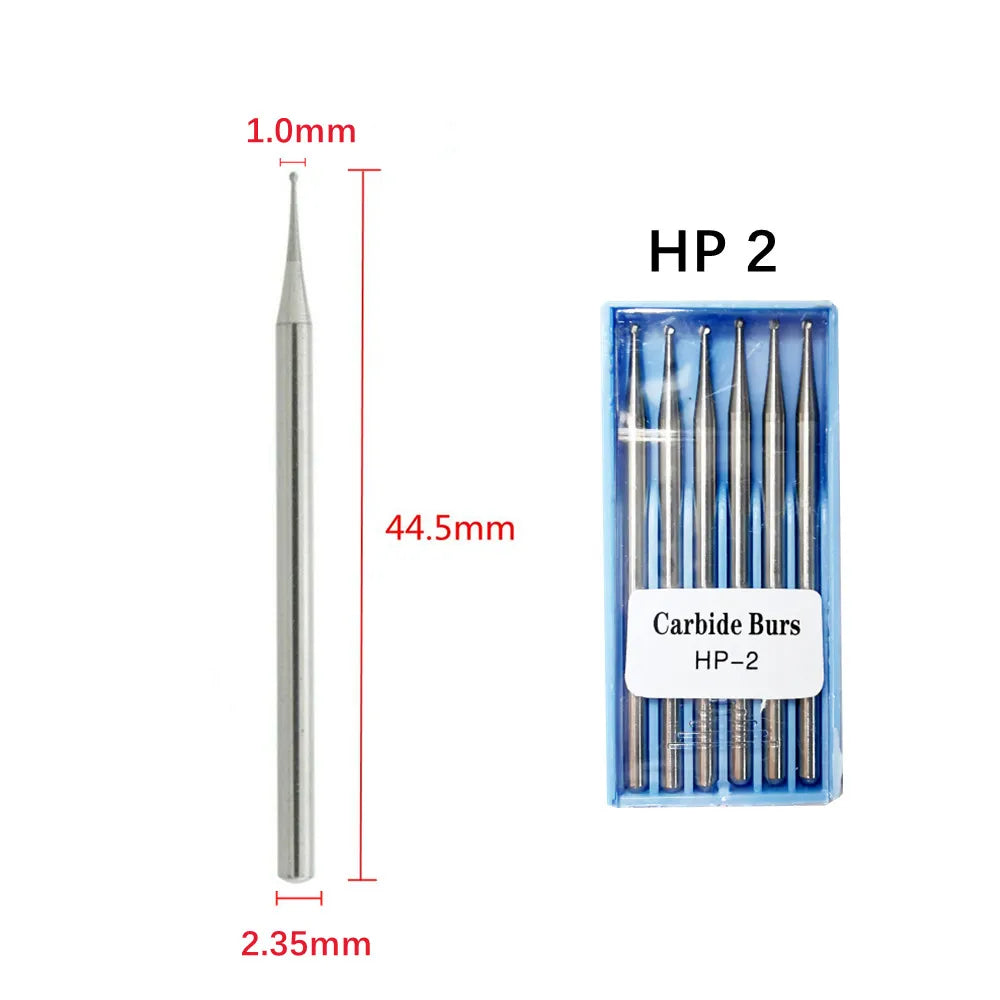 1Box Dental Tungsten Carbide Burs Low Speed Drill Round RA HP Latch Type For Dentistry Contra Angle/Straight Handpiece Cutter