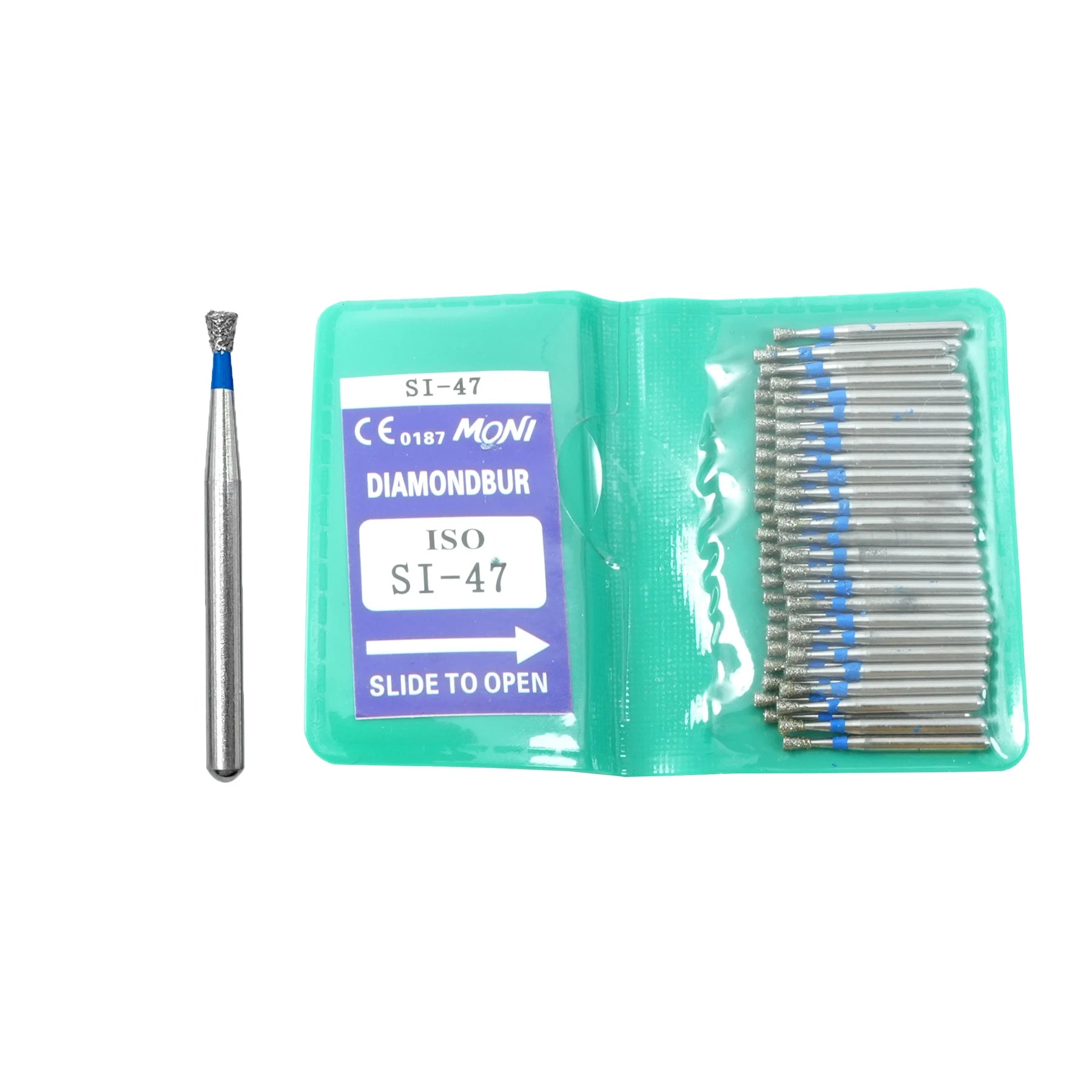 50Pcs/Bag Dental Diamond High Speed Burs for Polishing Smoothing 1.6MM High Quality Polishing Drill Dental Tools Odontología