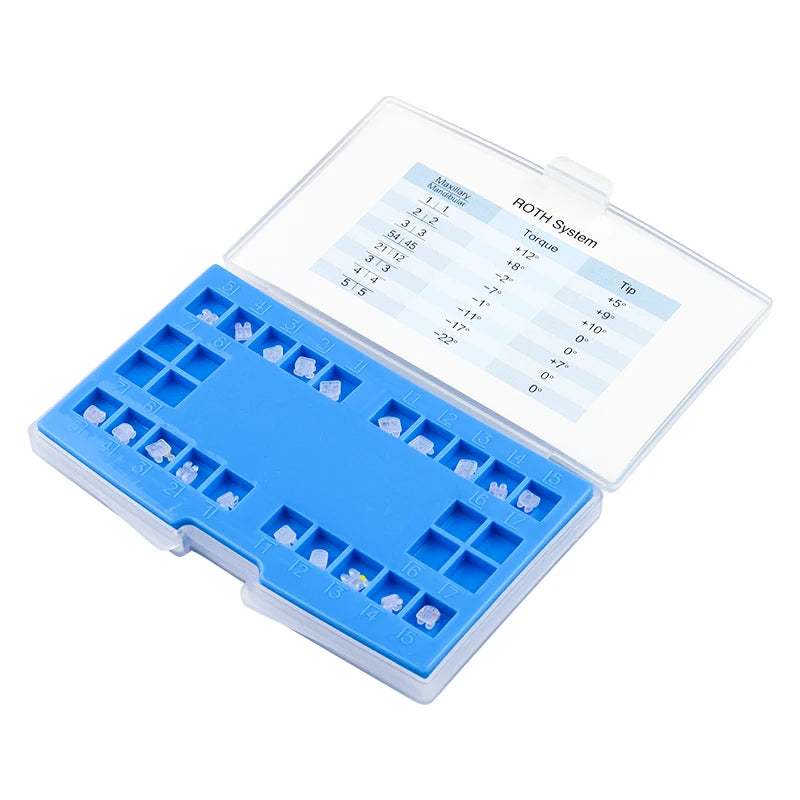 VVDental 1Packs Dental Material Orthodontic Brackets Passive Braces Ortodoncia Brackets Ceramic MBT/Roth 022 3/ 345Hooks
