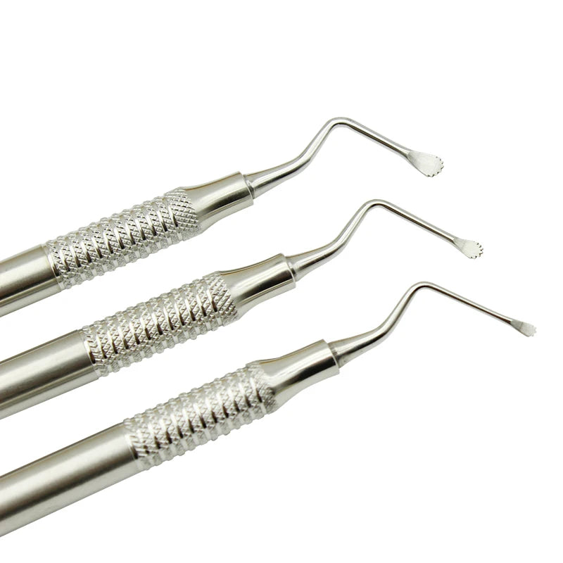 3pcs/set Dental Curette Scaler Jagged Curettes Dental Scaler Bone Curette Implant Stainless Steel dental Tools