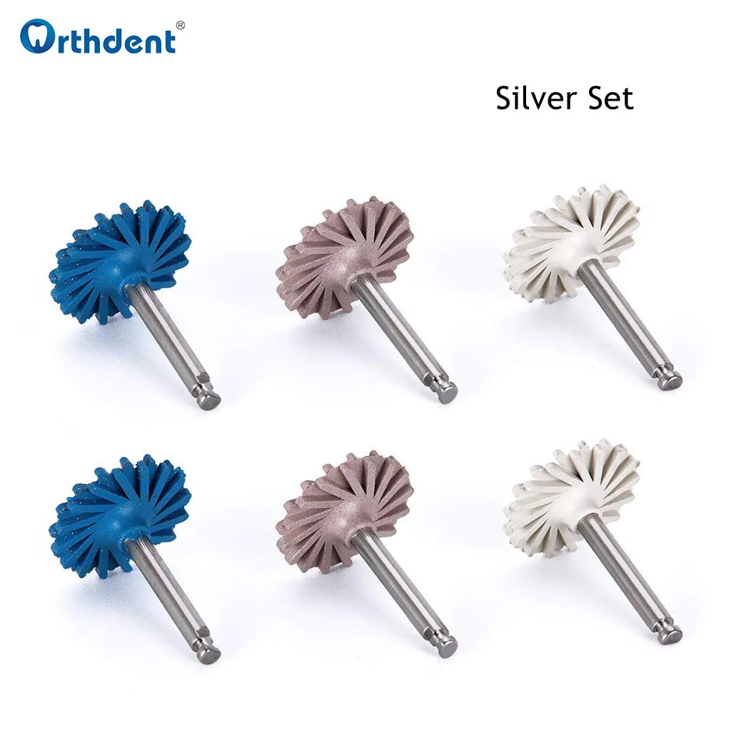 6Pcs/Set Dental Rubber Polisher Composite Resin Polishing Discs Diamond System Burs RA Dentistry Polish Wheel Spiral Flex Tools