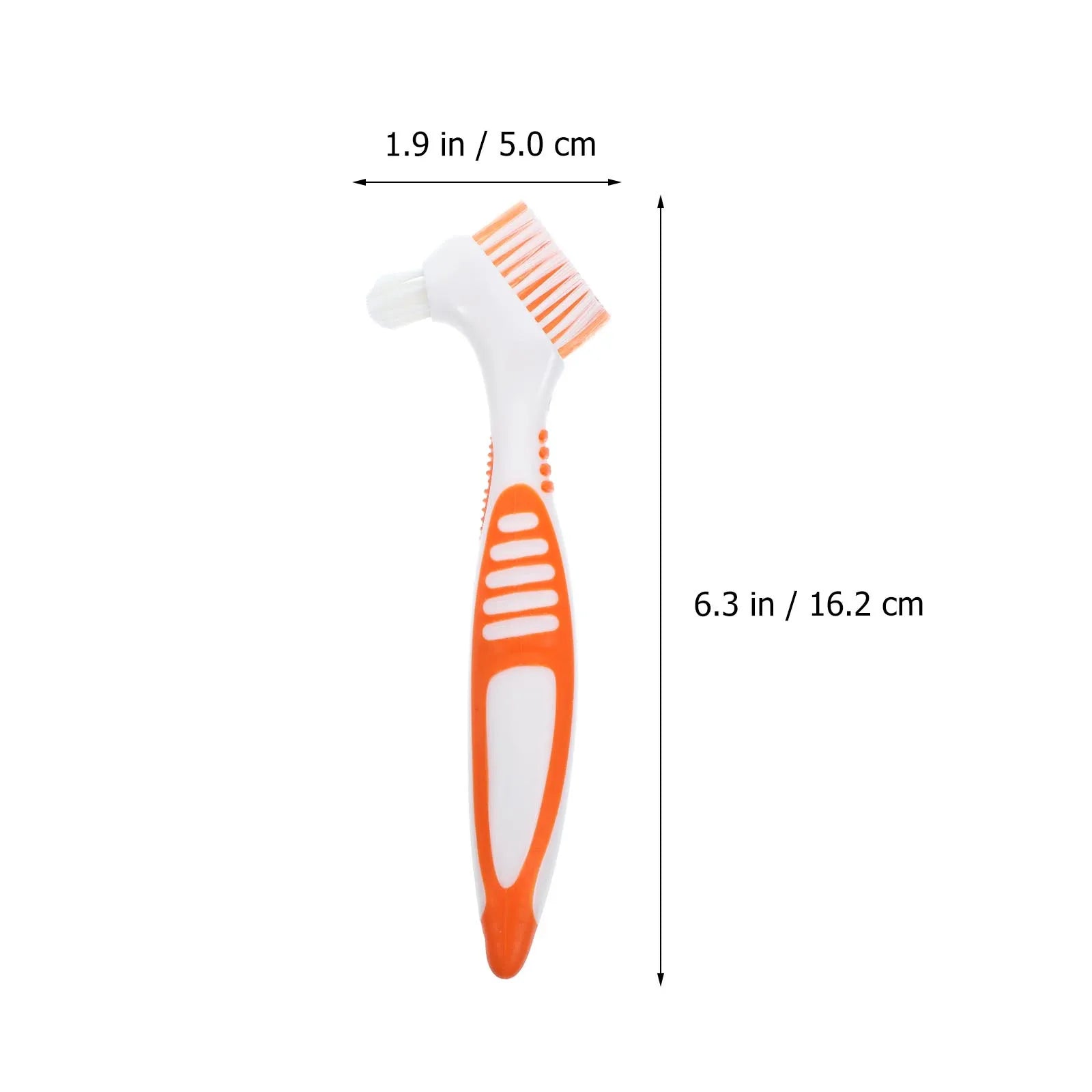 4Pcs Denture Brushes Double Head Portable Toothbrush Comfortable Ergonomic Handle Partial Semi Full Denture Cleaner