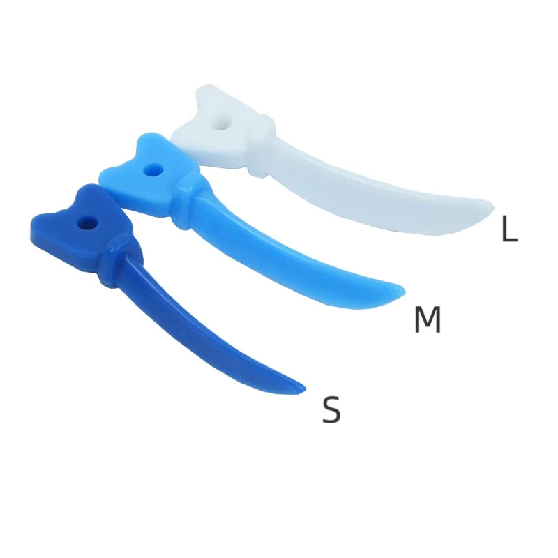 40pcs Dental Plastic Tulwar Wedges with Hole Tooth Gap Sectional Matrix Refill Disposable Oral Care Materials S/M/L