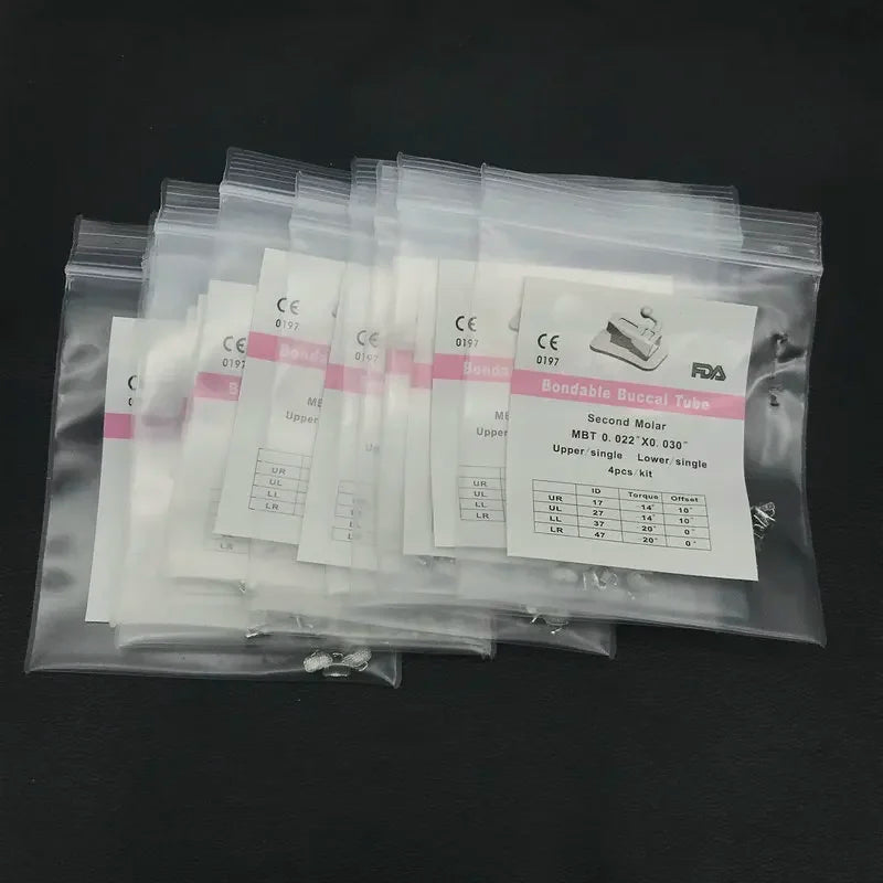 10 Bags Dental Bondable Buccal Tube Mesh Base Tubes Roth/MBT/Edgewise 0.022 Orthodontic Materials