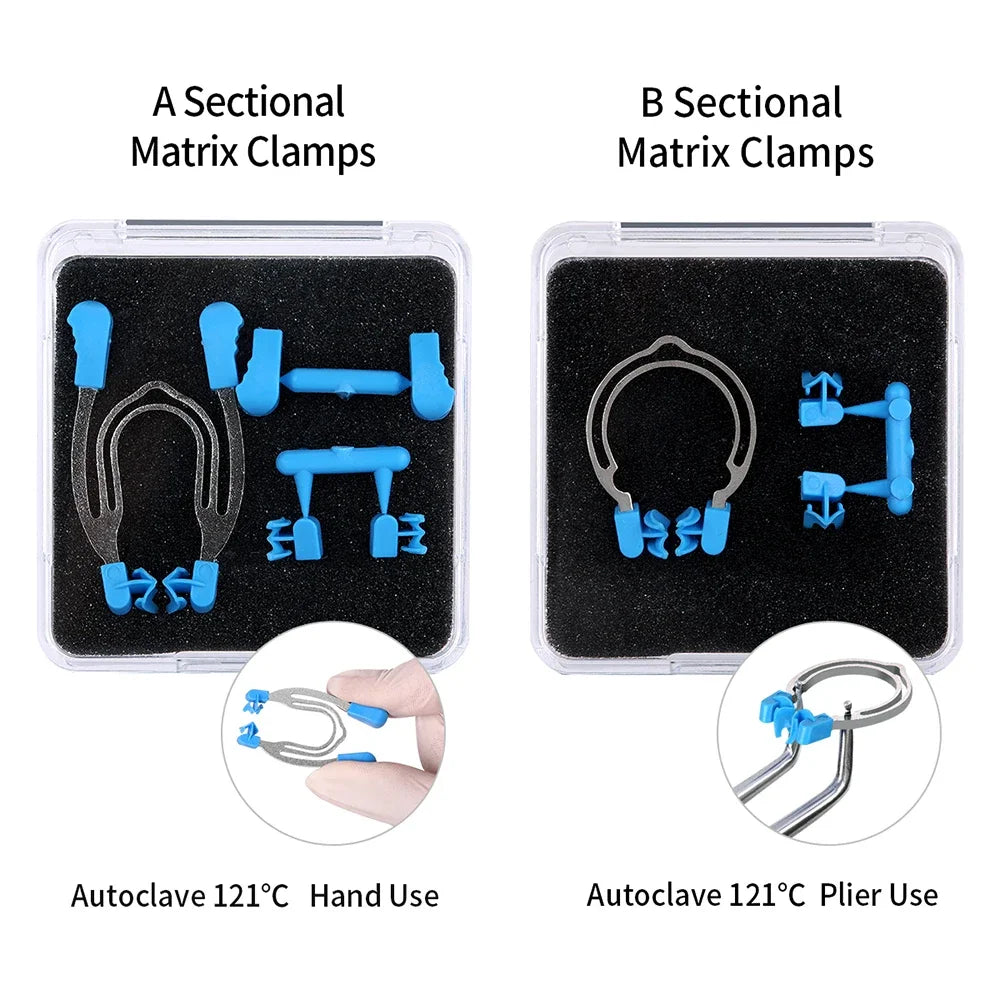 Dental Matrix Sectional Contoured Matrices Clamps Wedges Metal Spring Clip Rings Dentist Tools Dental Lab Instrument