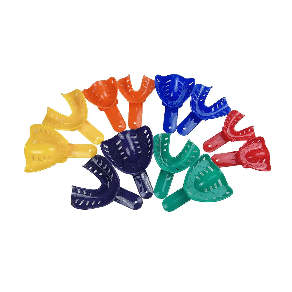 12pcs Dental Impression Trays Dentist Impression Durable Plastic Teeth Holder Lab Dentistry Accessory Tools