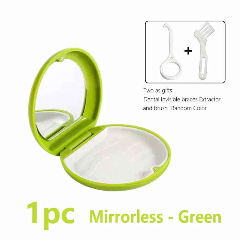 Oral Mouth Guard Aligner Braces Orthodontics Container Retainer Box Portable Travel False Denture Boxes Circular Magnetic Box