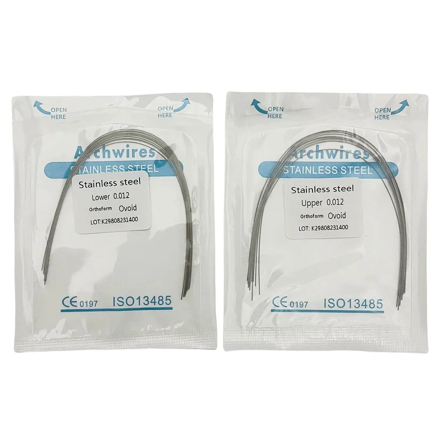 10pcs/bag Dental Orthodontic ArchWire Ti-Mo Alloy Archwire Natural Rect Upper Lower TMABeta Titanium Molybdenum Dentist Material