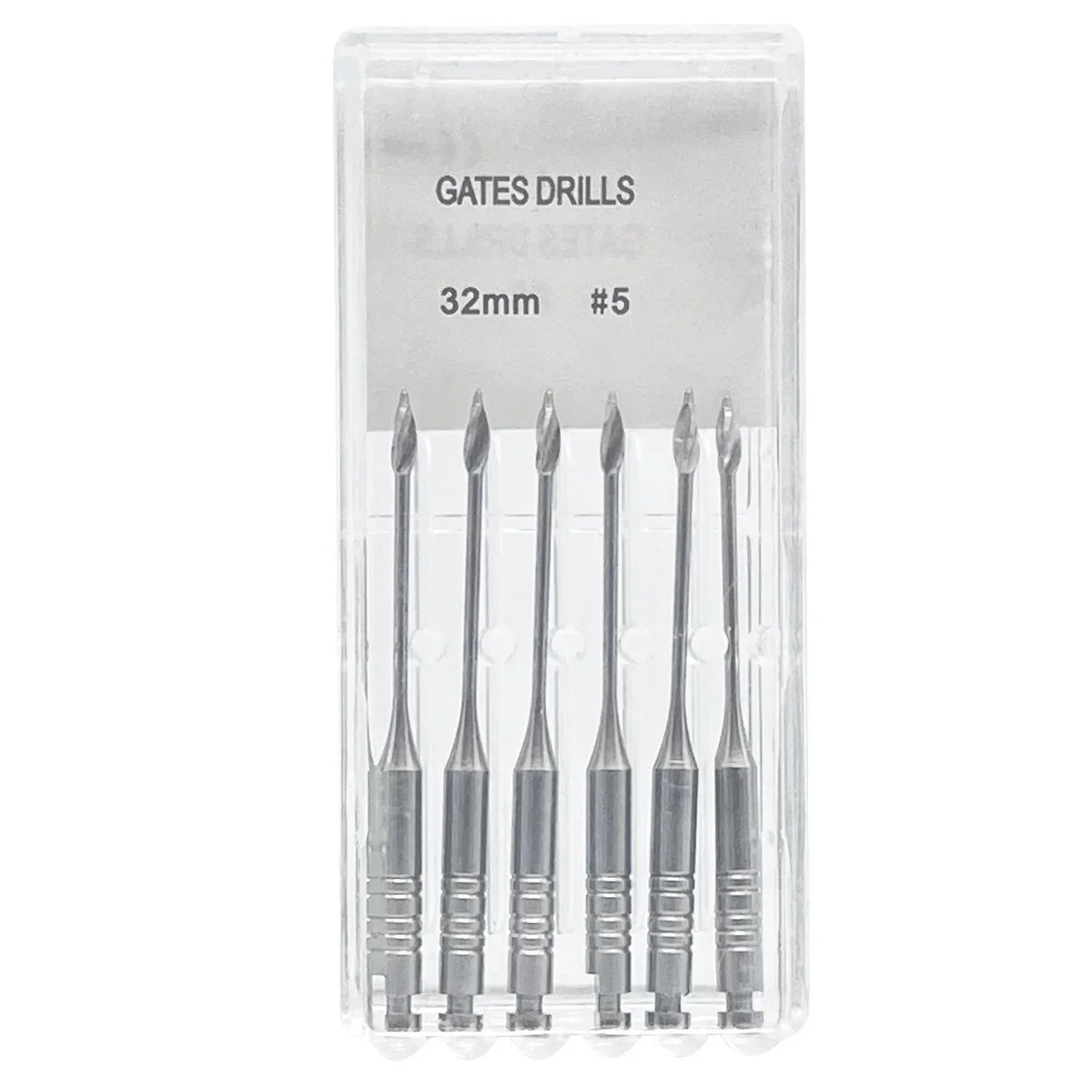 6Pcs/Pack Dental Endodontic Peeso Reamer Gates Drill Glidden Rotary 28mm 32mm Engine Use Stainless Steel Endo Files #1-6 Dentist