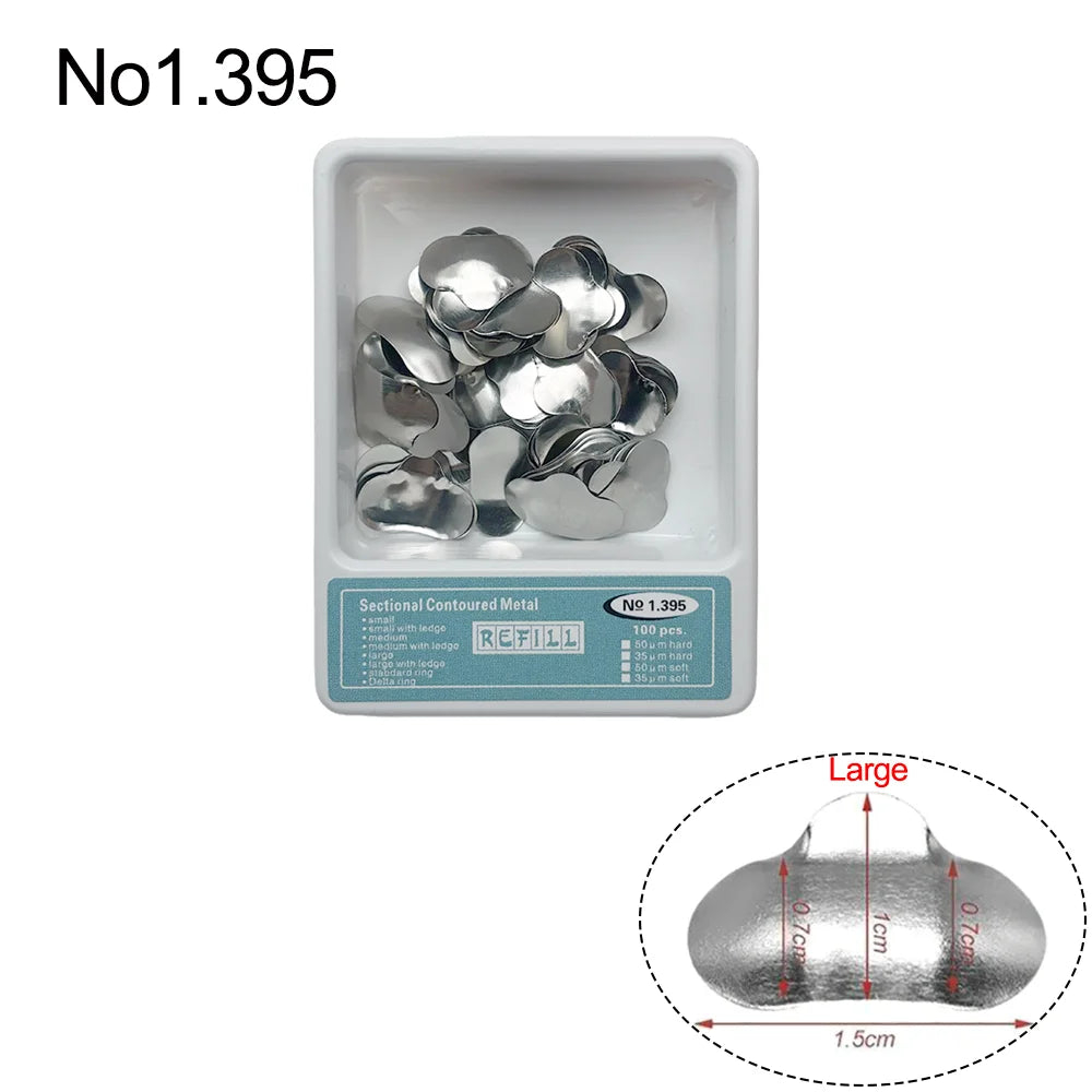 Kit Dental Saddle Contoured Metal Matrices Matrix Universal Kit with Spring Clip 1330